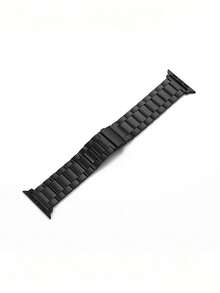 1件裝男女通用純色不鏽鋼手錶錶帶，適用 38/40/41/42/44/45/49mm Ultra/SE/8/7/6/5/4/3/2/1 - 黑色 - 查看 3