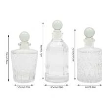 Bottle Set Of 3 Glass Bitter Bottles For Mixing Drinks Dispenser With Top Covers - 查看 4