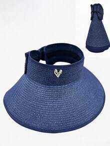Mũ rơm gấp gọn, mũ rộng vành che nắng với nơ trang trí dễ thương, mũ polyester đa năng phong cách bohemian thanh lịch dành cho hoạt động ngoài trời, đi biển, mùa xuân/hè, kỳ nghỉ, du lịch. - Mũ rơm - Xem 29