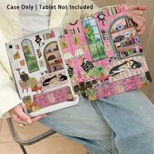 壓克力水晶平板保護殼，繪有書籍、沙發、窗台、檯燈、壁畫、狗與人物圖案，附支架，適用於 Honor 8/9/10, Honor X8/X8A/X9/X8Pro/X9Pro/X9A/V8 Pro/GT 11.5inch, Matepad Pro/Matepad SE 11/Matepad 11, Apple 10th Gen/ 11 2025 (A16), A9/A9+/A11/S11/S10 FE - 彩色 - 查看 5
