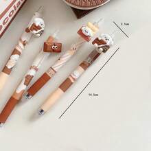 3pcs/6pcs Cartoon Cute Erasable Ballpoint Pen With Eraser, Blue Ink, Comes With 1 Random Color Eraser As Gift - A - View 7