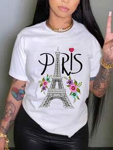 Women's T-Shirt For Spring And Summer - White - View 5