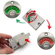 Is Locks, Bathroom Indicator, Shower Screen, Door, Silver Lock - 1 - View 3