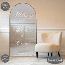 Customized Mirror Sticker Wedding Decoration - Wedding Signage Decor DIY Wedding Sticker - Mirror Sticker "Welcome To The Wedding" - Customized Mirror Letter Sticker Decal - Just Married - Wedding Marriage Decor/Modern Wedding Welcome Sign/Personalized Newlyweds Name And Date/Mirror Sticker-Bridal Shower - Multicolor - View 3