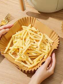 [100/200pcs] Air Fryer Parchment Paper, Household Oil Absorbing Paper, Liner Paper, Silicone Baking Paper For Oven, Disposable - Multicolor - View 7