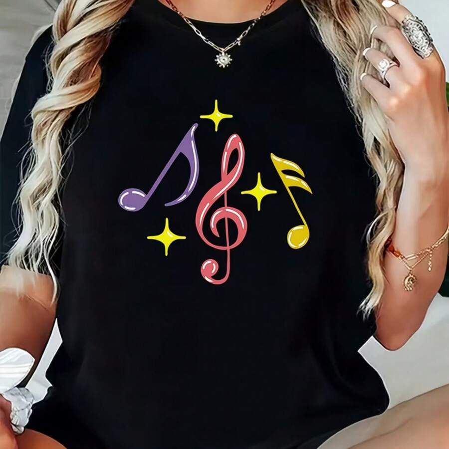 Printed T-Shirt For Men And Women - Black - View 1