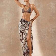 Zebra Print Bikini Set Contrast Color Dark Brown Spaghetti Strap Tie-Up Ruched Bikini Two Pieces Swimsuit, Spring Summer Swimsuit Swimwear Swim Vacation Bohemian BOHO Sea Beach Hot Outdoor Richly Layered Wedding Season Banquet Coming Of Age Ceremony Beach Seaside Festival Old Money Wedding Engagement Coming Of Age Ceremony Women's Luxury Party Floral Print Dress, New Year's Outfits, Cancun Holiday, Ideal For Spring Summer Swimsuit Swimwear Swim Vacation Bohemian BOHO Sea Beach Hot Outdoo - Morado - Ver 8