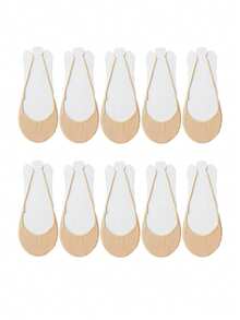3/5 pares de calcetines cortos antideslizantes para mujer, calcetines ultra finos sin forro, calcetines invisibles transpirables para tacones altos - Multicolor - Ver 11