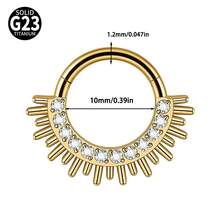 1PC G23 Titanium Zirconia Piercing Hoop Titanium Hinged Clicker Ring Septum Ring Hexagram CZ Labret Ring Ear Tragus Helix Cartilage Piercing - Như thể hiện trong hình ảnh - Xem 14