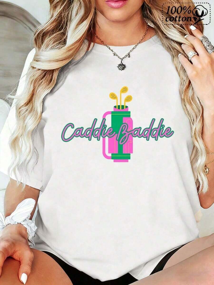 Women's Mexican Fashion T-Shirt | Handbag With White Front Print And Text Design | Comfortable Casual Wear For Daily Outings And Leisure | Casual Style For All Seasons With Appliqué Details. Relaxed Plus Size T-Shirt. Cotton T-Shirt, Summer Fashion. - 白色 - 查看 1