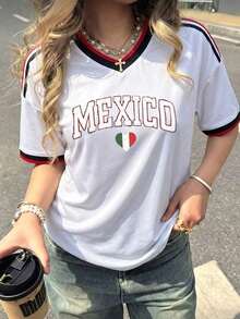 2026 Women's Mexico Soccer Jersey With Heart Flag - Oversized Sporty Style Green - Burgundy - View 2