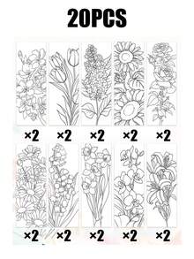 30pcs Set, These Eid Al-Adha Bookmarks Feature Elegant Black And White Line Art Designs, Providing Creative DIY Coloring Opportunities. Perfectly Decorate Book Pages, Infusing Your Reading Materials With Vibrant Colors. - Multicolor - View 9