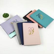 2027 英文計畫本 人造皮革硬殼版 月計畫與週計畫版面 新日曆筆記本 自律追蹤 時間管理 適合辦公室使用 現代封面設計 文具用品 - 單本 - 查看 9