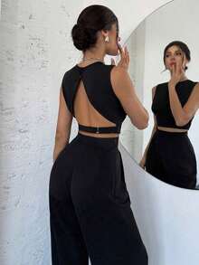 Conjunto de dos piezas para mujer para uso diario - Negro - Ver 1
