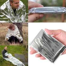 5/1 Pack Emergency Survival Blanket, 210*160cm - High Strength Thermal Insulation And Lightweight Aluminum Foil, Extreme Cold Weather Survival, Lightweight And Compact, Suitable For Outdoor Camping, Hiking, Trekking, Evacuation, Home Use, Extreme Cold Weather Shelter, Outdoor Survival Essential, Perfect For Personal Use - Multiple Styles - View 6