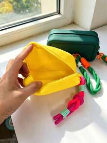 Silicone Waterproof Cosmetic Bag, Portable Travel Organizer Pouch For Makeup, Lipstick, Coins, USB, Earphones And Other Small Accessories, With Wrist Strap For Travel And Daily Use - Multicolor - View 3