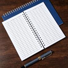 1pc A6 Spiral Bound Grid Notebook - 100 Pages, Blue Textured Cover, Horizontal/Vertical Layout, For Time Tracking, Accounting, Inventory Management And Event Planning, Suitable For School Use - A - View 6