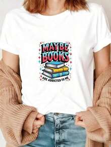 Camiseta de manga corta para mujer, confeccionada en puro algodón. Su tejido es transpirable, absorbe la humedad y se seca rápidamente, ofreciendo un tacto suave y respetuoso con la piel. Disponible tanto en siluetas de corte relajado como ajustado (*slim-fit*), esta prenda se adapta a una gran variedad de tipos de cuerpo. De estilo elegante con un toque bohemio, esta camiseta para mujer destaca por su tejido suave, transpirable y cómodo, lo que la convierte en una prenda imprescindible para la primavera, el verano y el otoño. Ya sea para viajes de vacaciones o para el uso diario, es una elección verdaderamente perfecta. - Blanco - Ver 1
