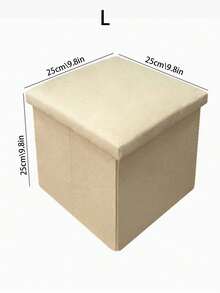 1pc Fabric Folding Storage Ottoman, Household Storage Bench, Can Be Sat On, Shoe Changing Bench With Large Capacity, Extendable Bench, Square Storage Ottoman, Foldable Storage Box, Footrest Stool - Beige - View 7