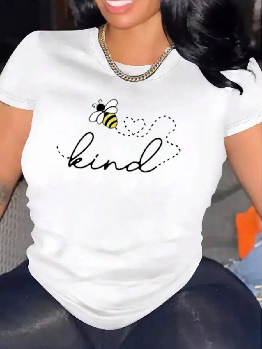 1 Women's Casual Short Sleeve T-Shirt, 100% Thick Cotton - Comfortable Round Neck, Soft And Cute Top, 180g 100% Cotton. - 白色 - 查看 1