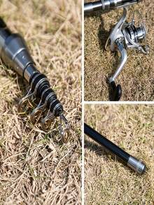 GOTURE 1set Fishing Rod, Reel, And Glove Set Including A Saltwater Long-Casting Lure Rod-Reel Combo, Retractable Spinning Rod, Quick-Drying Half-Finger Fishing Gloves With Three-Finger Open Design, And A Randomly Colored Lure Set In The Rod-Reel Combo. - Multicolor - View 8