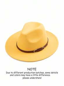 1pc Autumn/Winter Wide Brim Wool Felt Hat, Elegant Elegant Belt Decor Western Cowboy Hat, Personalized Casual Fashion Style Heart-Shaped Crown Hat, European And American Western Unisex Cowboy Hat, Suitable For Party, Gathering, Western Theme Event, Daily Wear - Multicolor 2 - View 21