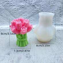 郁金香花束香薰蜡烛硅胶树脂模具，DIY百合郁金香花束蜡烛家居装饰模具 - A - 查看 7