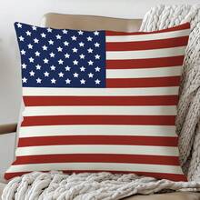 1 pezzo Federa per cuscino 4th Of July, stampa monofronte in velluto pesca in poliestere, dimensioni 45*45CM/18*18 pollici, adatta per decorazione della stanza, decorazione moderna e minimalista per divano e soggiorno, idea regalo - Multicolore - Visualizzare 3