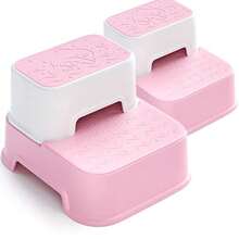 Taburete de baño para niños pequeños, para entrenamiento de orinal, taburete de inodoro, antideslizante , 2 paquetes - rosa - Ver 8