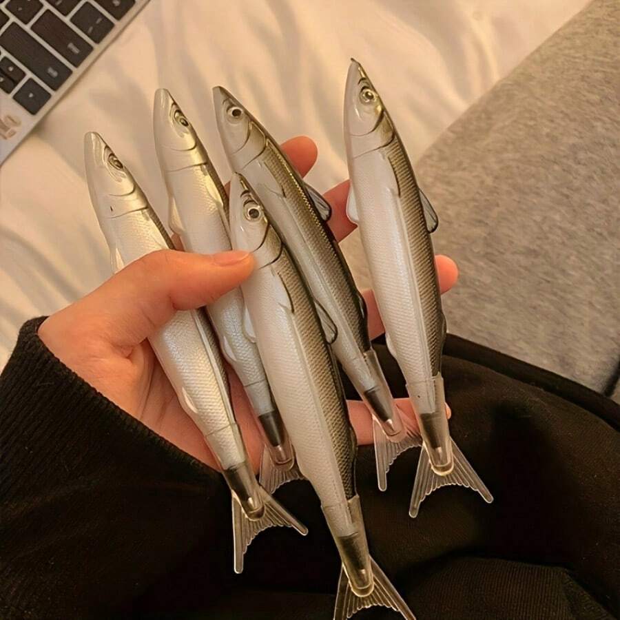 1/4支創意沙丁魚造型圓珠筆,3D逼真鹹魚黑墨水筆,紋理魚類圖案,耐用構造,按壓式機制,書寫流暢,快乾黑墨水,趣味紓壓設計,適合學生筆記、辦公簽名、居家日常使用 - 多色 - 查看 1