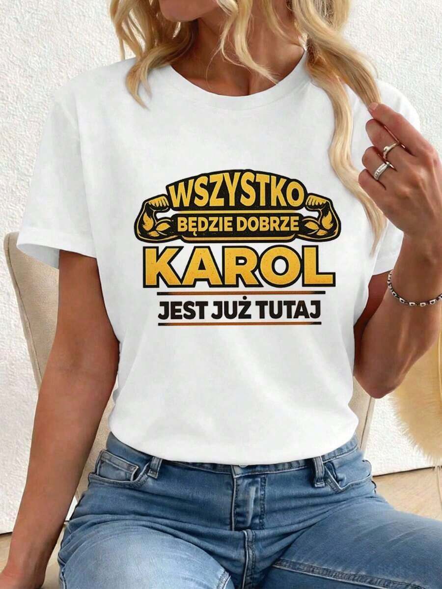 2026 New Cotton Shirt - 100% Cotton. Women's Casual Graphic Print T-Shirt, Round Neck, Loose Fit, Comfortable, Casual Style. Women's Simple Solid Color Shirt, Loose And Casual Short Sleeve - 白色的 - 查看 1