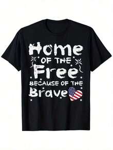 Short-Sleeve Graphic Tees - Heavyweight Soft T-Shirt For Men And Women - Features A Flag And Soldier Silhouette, Designed For A Relaxed Fit With Short Sleeves And A Crew Neck (Sizes S-XXXL) - Ideal Casual Wear For Veterans Day And Memorial Day For The Army, 100% Cotton - 黑色 - 查看 6