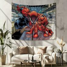 1pc Spider-Man Happy Birthday Backdrop Marvel Superhero Boy Party Decoration Cartoon Photography Background Indoor Holiday Gathering Scene Layout Cake Table Wall Tapestry Anime Fan Birthday Party Props Wall Hanging Decor - Nhiều màu - Xem 7