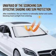1PC Foldable Car Windshield Sun Shade – Blocks 99% UV Rays & Keeps Vehicle Cool – Heat-Insulating Interior Protector, Universal Car Sun Visor For High Summer Temperatures - A - View 2