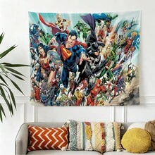 1pc Classic M Arvel Superheroes Timeless Collection Tapestry Avengers S Pider-Man Wolverine I Ron Man Group Photo Living Room Bedroom Wall Hanging Decor Boys Room Gaming Room Game Room Scene Layout Anime Fans Gathering Photography Background Dorm Aesthetic Art Wall Hanging Table Backdrop - Nhiều màu - Xem 5