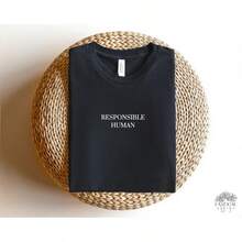 "Responsible Person" T-Shirt: Simple Inspirational T-Shirt - Black - View 4