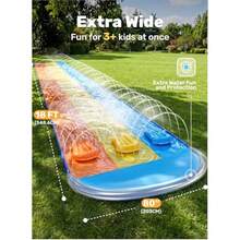 Sloosh Tobogán acuático Triple con 3 Tablas de Bodyboard, tobogán acuático de 5.5m para césped, Piscina de Verano con aspersor avanzado Integrado para niños y Adultos, diversión en el Patio Trasero - 18 - Ver 2
