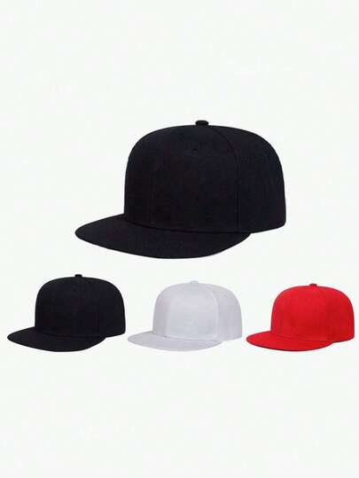 1 oder 2 Stücke unisex verstellbare einfarbige Baseballkappe Hip-Hop Hut Entenhut flacher Schirm Hut, geeignet für den täglichen Gebrauch, Reisen und Partys