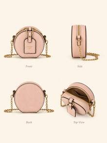 Fashion Girl Mini Round Wallet, Equipped With A Keychain And A Metal Chain Shoulder Strap, Suitable For Spring And Summer Seasons. The Wallet Is... - Multicolor - View 6