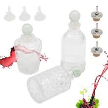 Bottle Set Of 3 Glass Bitter Bottles For Mixing Drinks Dispenser With Top Covers - 查看 5