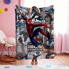 1pc S-Pider-Man Print Blanket,Retro Cartoon Style Throw Blanket,Cartoon Character Printed Blanket,All-Season Universal Nap Blanket,Character Home Decor Blanket,Modern Fashion Gift Suitable For Home Bedroom Bed Sofa Office Lunch Break Cover Picnic Blanket - Nhiều màu - Xem 1