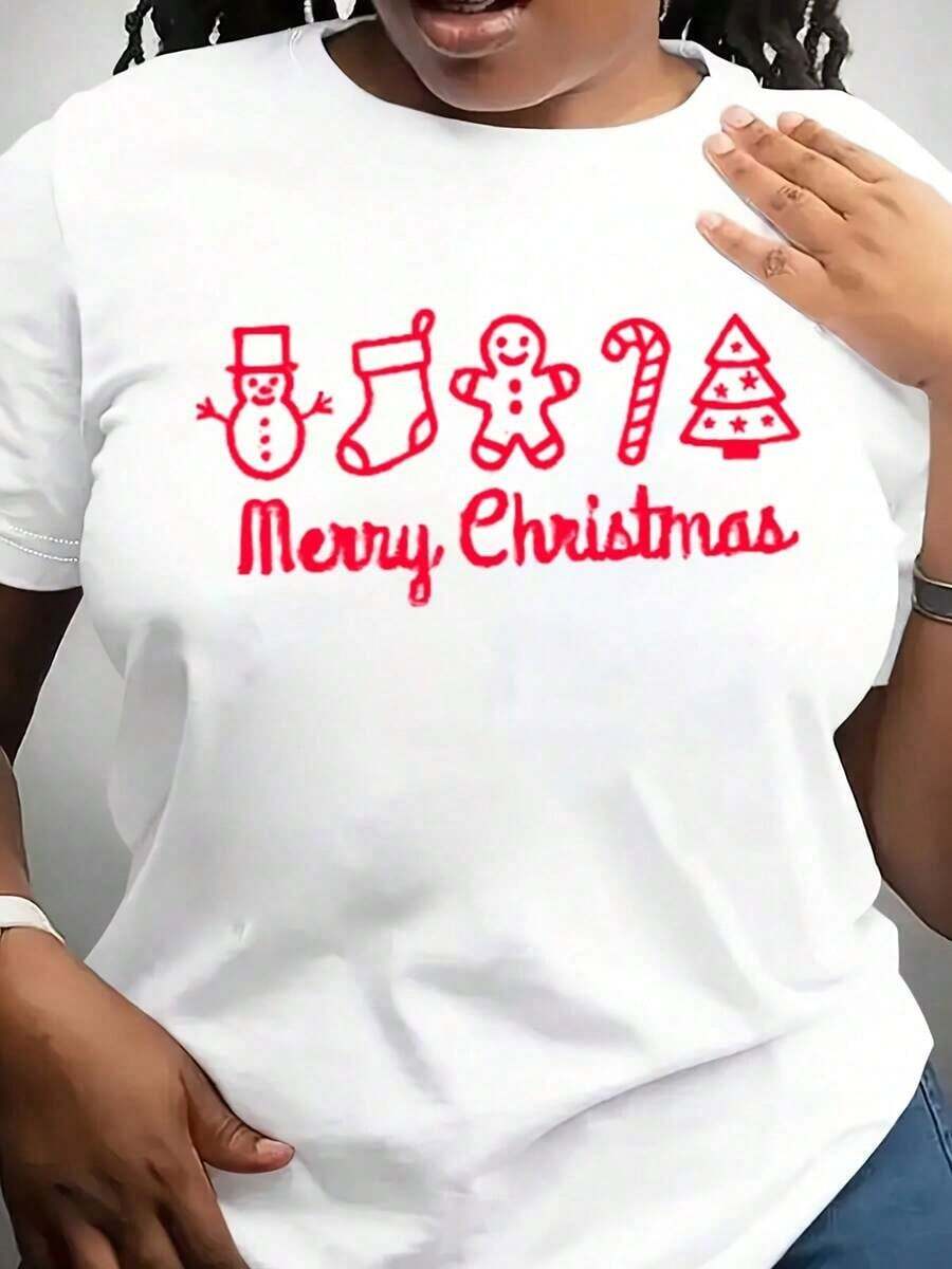 Suave, transpirable y ligero para comodidad durante todo el día. Camiseta de bebé con bordado de galleta de jengibre navideña, camiseta navideña, camiseta de fiestas, camiseta de bebé de Feliz Navidad, camiseta de la época más dulce del año. Cuello redondo clásico con un corte relajado que favorece todas las formas del cuerpo y es fácil de combinar con jeans, pantalones cortos y leggings. - Blanco - Ver 1