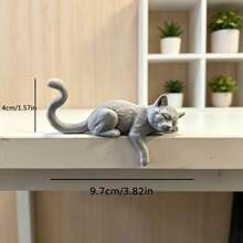 Slouchy Sleeping Cat Ornament Display Hanging Edge Decoration Display Companion Workstation Desktop Desk Home - A - View 3