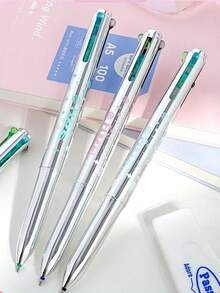 4合1可伸縮圓珠筆套組，4色，適合日記記錄、筆記、簽名，含0.5mm替芯，送給朋友、老師、學生的完美禮物，開學文具用品 - 四合一 - 查看 9