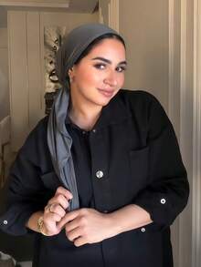 1pc Instant Triangle Hijab, All-In-One Tie-Up Design, Quick Wrap Without Slipping, No Undercap Needed, Suitable For Daily Wear, Prayer, And Outings - Instant Triangle Hijab - View 12