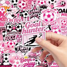53pcs Pink Football Sports Cute Cartoon Sweet Creative Decorative Wall Stickers For Scrapbooking - Pink - View 7