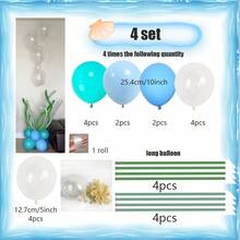 25pcs/Set DIY Deep Sea Seaweed Balloon Kit, Includes Clear Latex Balloons. Suitable For Ocean-Themed Birthday Parties, Underwater Parties, Shell And Seaweed Decorations. - View 11