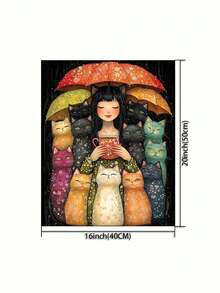 Kit de pintura numérica DIY sem moldura, conjunto de pintura a óleo artística para decoração de quarto e parede, método de pintura simples e divertido sem necessidade de desenho prévio, realize seu sonho de ser pintor, mergulhe em um mundo colorido, cada pincelada é uma expressão pessoal, adicione romance à vida, o melhor presente para família e amigos, 40*50cm - Multicolorido - Ver 3