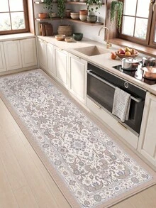 DAJIANG 1 pieza Alfombra de cocina vintage estilo bohemio, con respaldo de goma antideslizante, alfombra de cocina lavable, alfombra de cocina gruesa, adecuada para pasillo, lavandería, decoración navideña - Multicolor - Ver 4