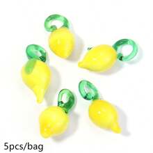 5 Stücke bunte lebensechte Obst- & Gemüseanhänger, Kirsche, Erdbeere, Gurke und weitere süße kleine Anhänger für Halskette, Ohrringe, Armband DIY, leuchtende Gemüseanhänger für den Sommer - Verschiedenfarbig - Übersicht 13